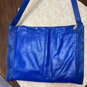 Classic Cobalt Leather Shoulder Bag